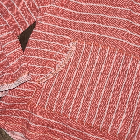Natural Reflections Hoodie  Pullover Size Large Beach Coastal Striped Cotton - Picture 3 of 6